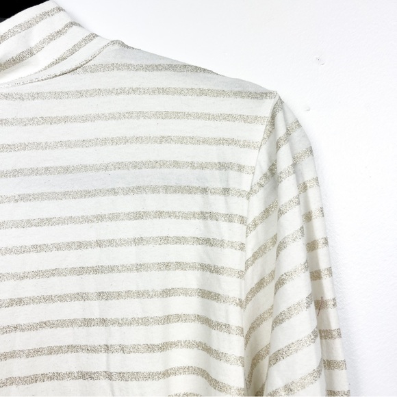 Maeve by Anthropologie Long Sleeve White & Gold Striped Top - Picture 8 of 10
